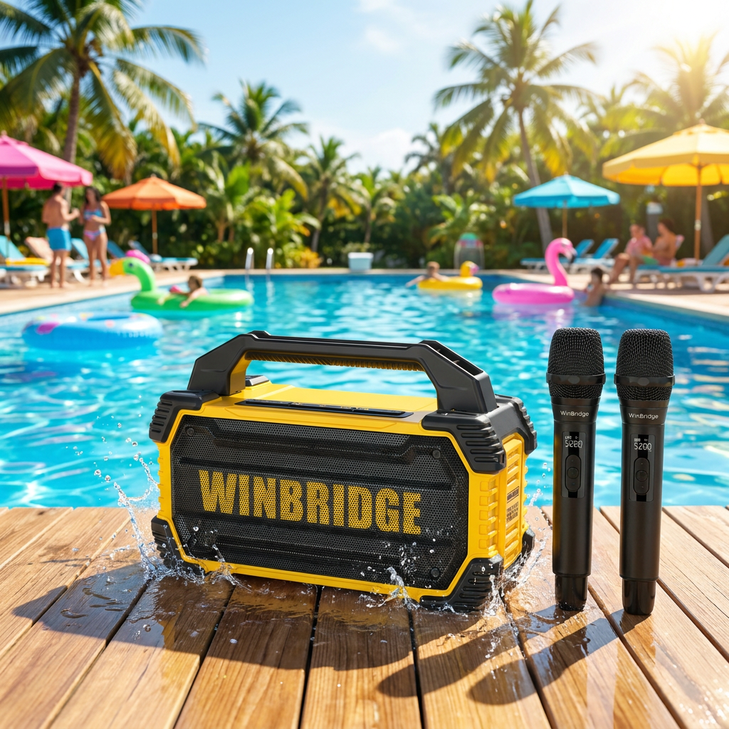150W Waterproof Portable PA System with Dual Wireless Microphones | VoiceCamp K400 by WinBridge - WinBridge