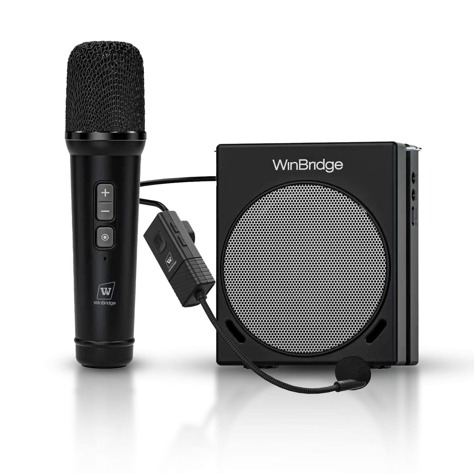 WinBridge S91 Voice Amplifier & Karaoke Machine, 30W Portable PA System with 2 Wireless Microphones, HD Clear Sound Bluetooth Speaker for Teachers, Tour Guide, Singing, Home Party,Big Sound Small Body