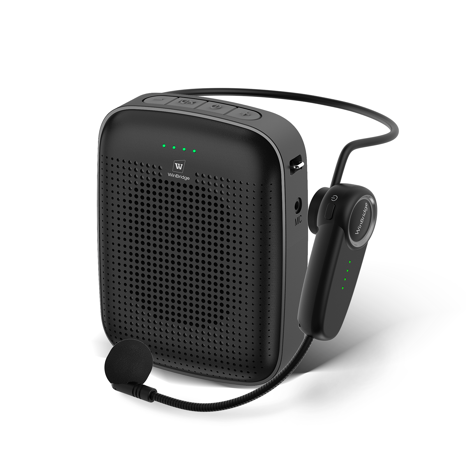 WinBridge A002 Wireless Bluetooth Voice Amplifier for Teachers – 15W Portable Mini Amplifier with Wireless Microphone Headset, Personal Mic for Classroom, Teaching, Training & Public Speaking - WinBridge