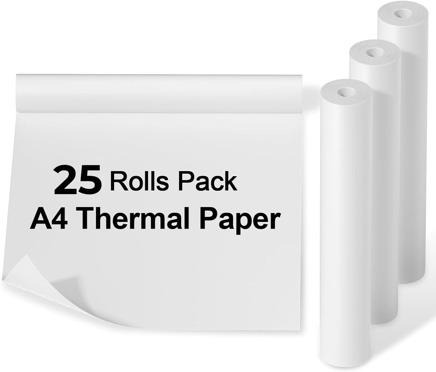 WinBridge A4 Quick - Dry Thermal Printer Paper 25 Rolls, Compatible with Portable Printer, 8.27"x11.69"(210mm*297mm) - WinBridge