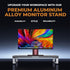 WinBridge Aluminum Monitor Stand with Wireless Charging, 6 - in - 1 USB - C Docking Station, Drawer, Desk Organizer for PC Monitor/Laptop Up to 27 inches - WinBridge