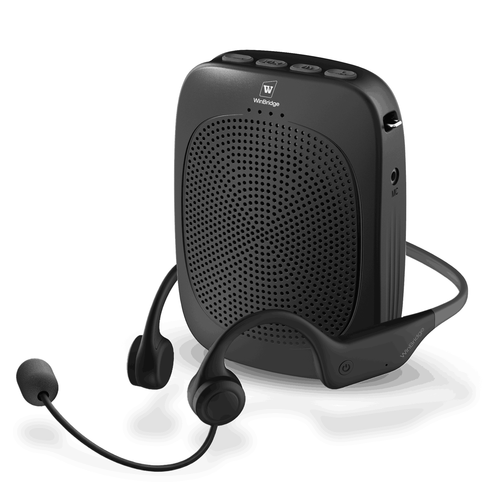 WinBridge C007 Bluetooth Voice Amplifier with Wireless Earhook Microphone,Wireless Microphone with Speaker Combo,Mini Megaphone with Wireless Amplifier Headset,Portable PA System for Teachers - WinBridge