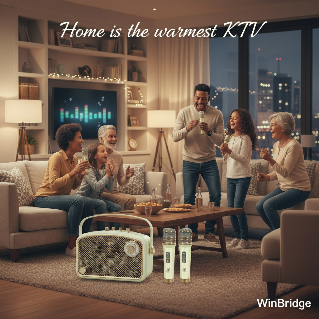 WinBridge L200 Karaoke Machine with 2 UHF Wireless Microphones, 70W Bluetooth Speaker with Bass/Trable/Echo Adjustment, Portable Pa System for Adults, Teachers, Public Speaking, Events - WinBridge