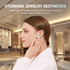 WinBridge LUX02 Fashion Bee Design Bluetooth Earbuds for Women, Silver & Emerald Semi - in - Ear, Open - Ear Comfort, Bluetooth 6.0, Clear Calls - WinBridge
