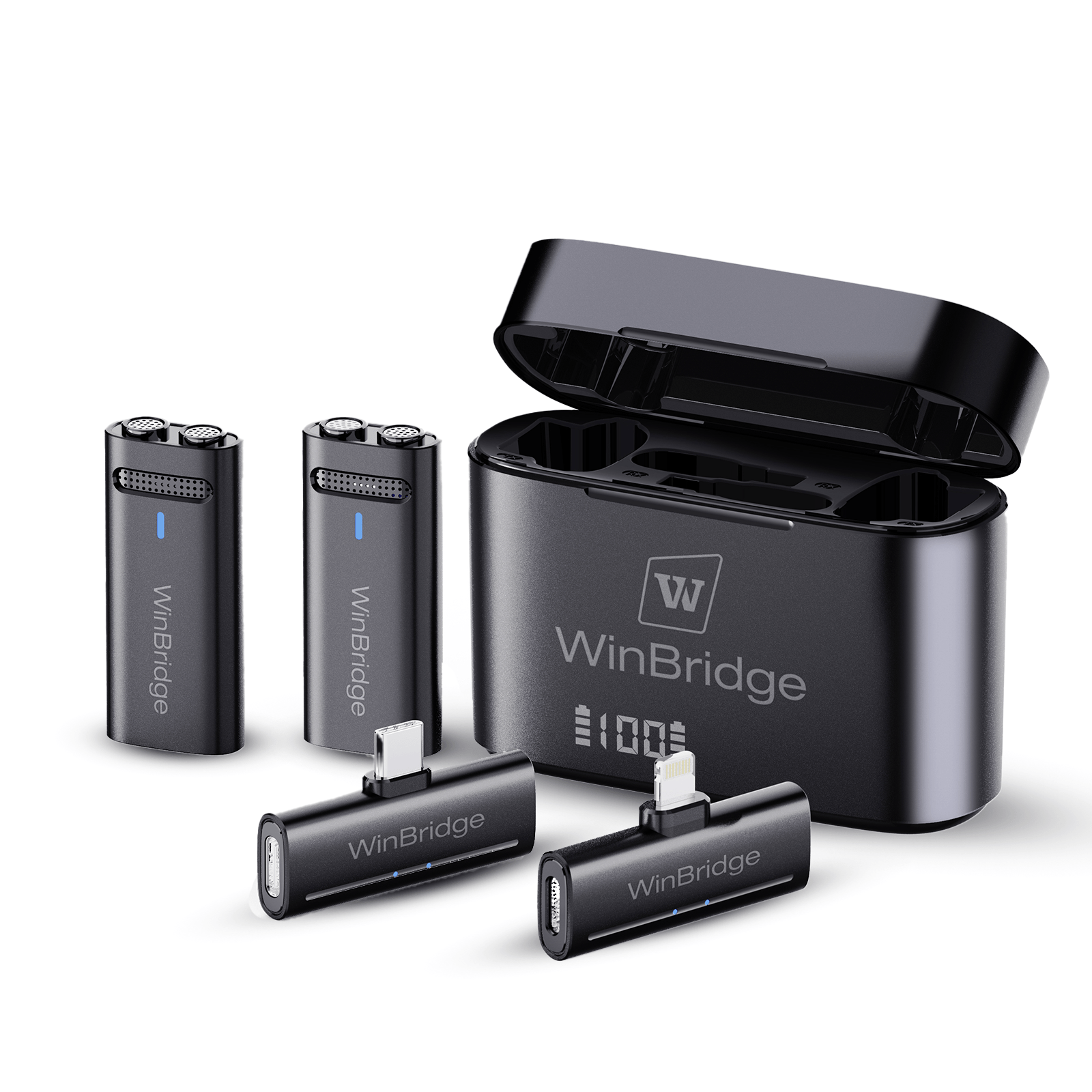 WinBridge M31 Wireless Lavalier Microphone, 2.4G Clip - On Lapel Mic with ANC, 48KHz HD Recording, 21H Battery for iPhone, Android, Camera, YouTube, TikTok, Vlogging, Live Streaming - WinBridge