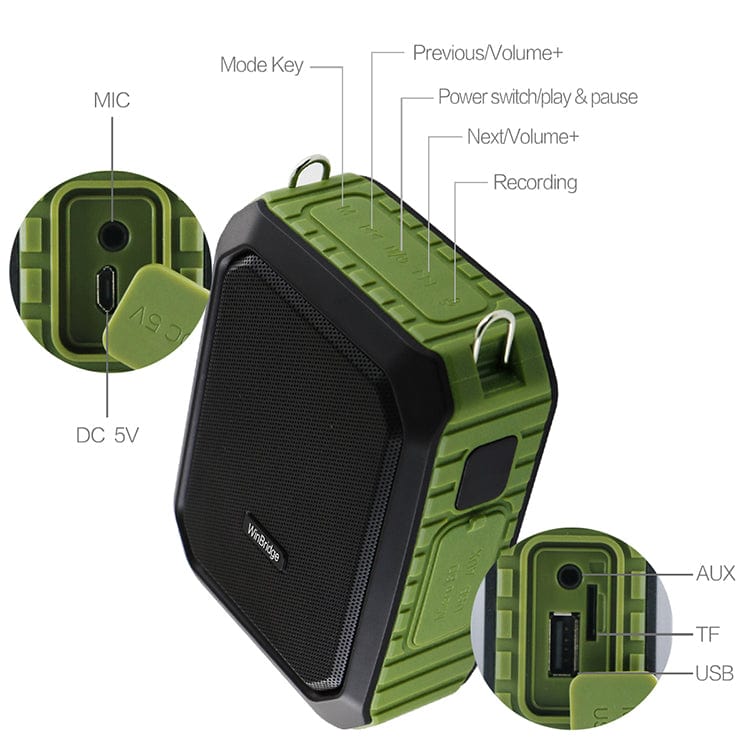 WinBridge M800 Portable Voice Amplifier With UHF Wireless Mic Waterproof - WinBridge