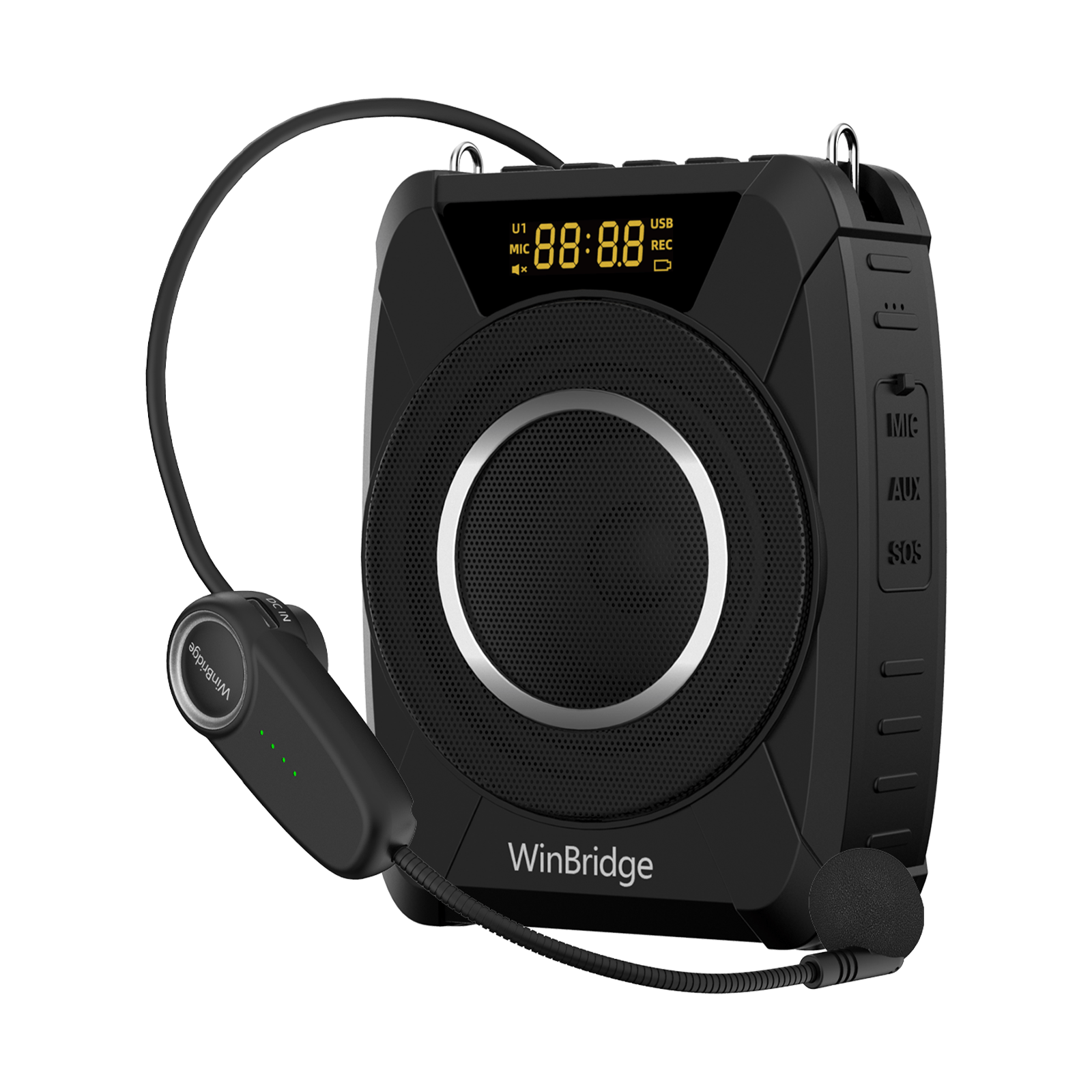 WinBridge M801 20W Voice Amplifier With Wireless Microphone Headset Waterproof with Siren Noise Feature - WinBridge