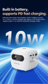 WinBridge Q8 Smart Projector 1080p Full HD Portable Mini Projector with WiFi,Bluetooth,HDMI&USB,Auto Focus and Auto Keystone Correction - WinBridge