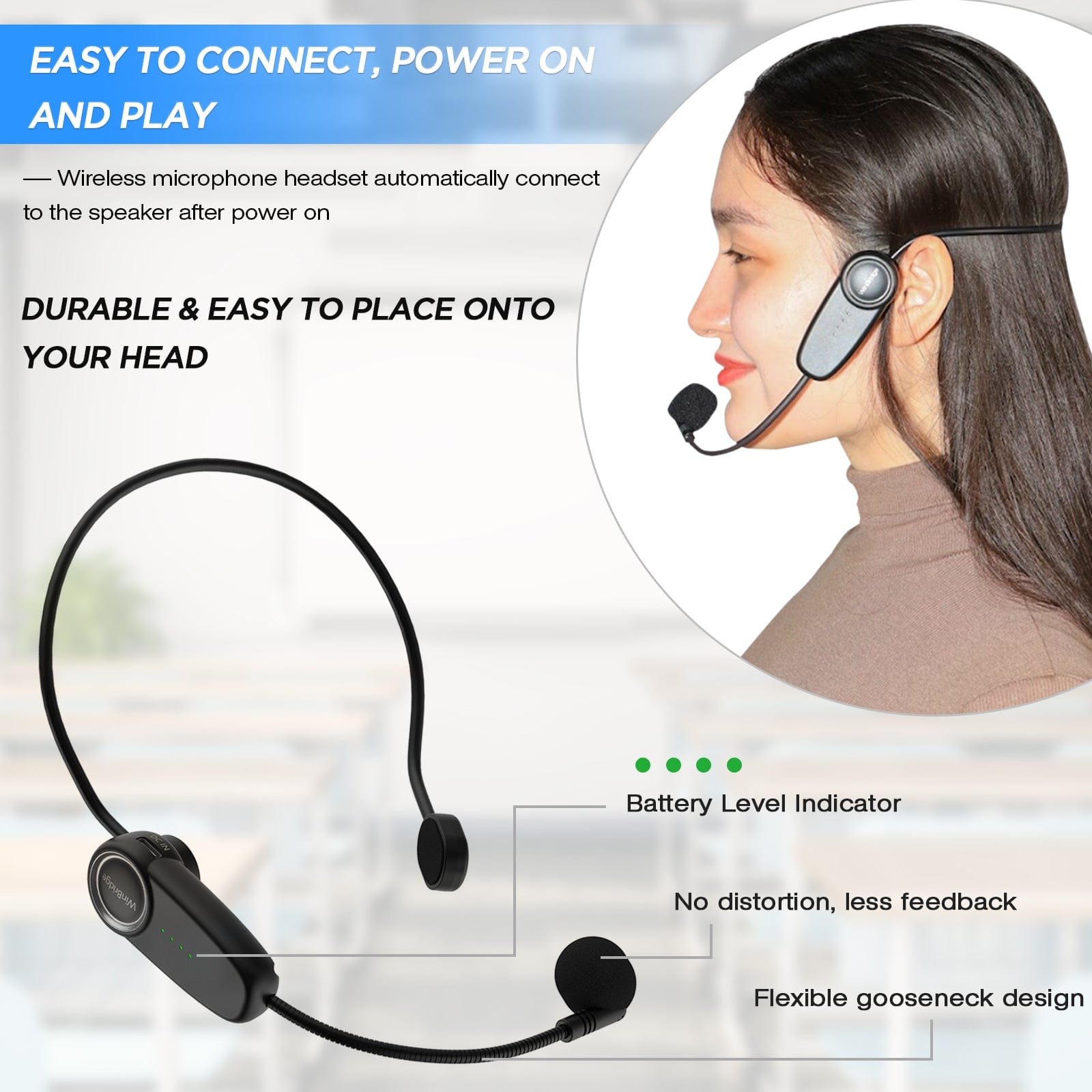 WinBridge S10 UHF Wireless Microphone Headset for M801 Voice Amplifier - WinBridge