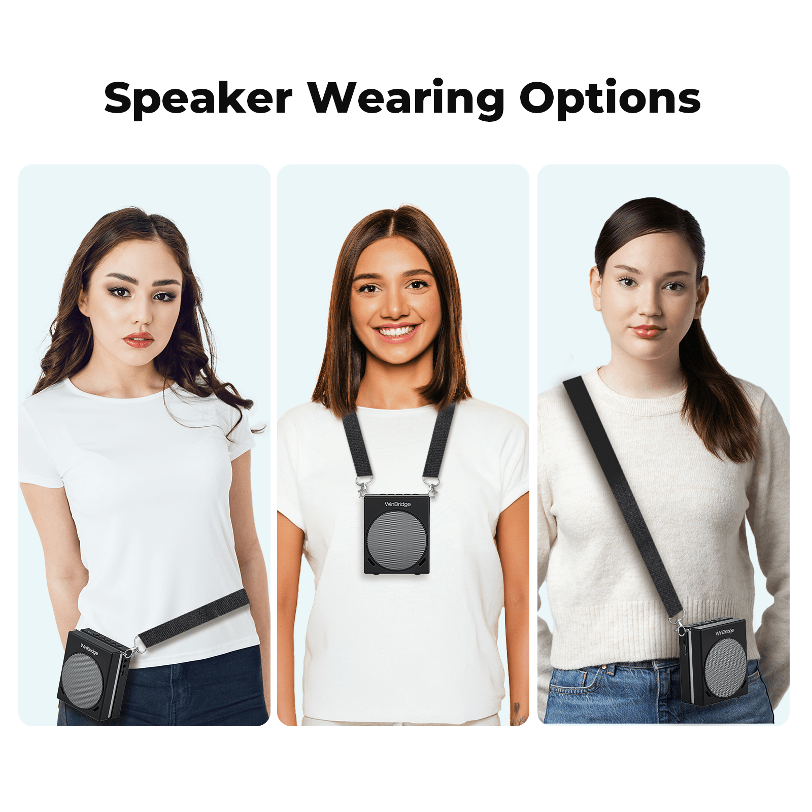 WinBridge S91 Voice Amplifier & Karaoke Machine, 30W Portable PA System with 2 Wireless Microphones, HD Clear Sound Bluetooth Speaker for Teachers, Tour Guide, Singing, Home Party,Big Sound Small Body - WinBridge