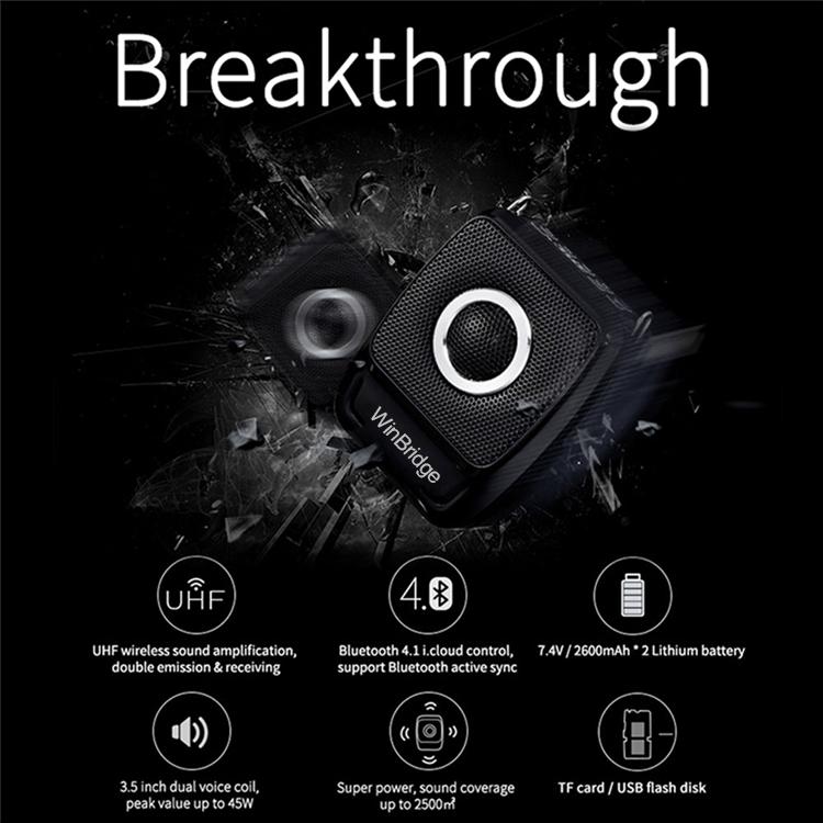 WinBridge S92 Pro Portable PA System with 2 Wireless Microphones Bluetooth - WinBridge