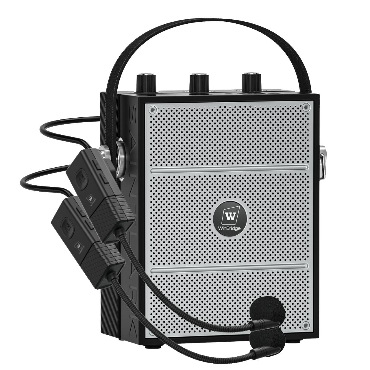 WinBridge S98 Plus 50W Voice Amplifier with 2 Headset Microphones,Microphone with Speaker, Portable Sound System with Microphone,Bluetooth Speaker Megaphone for Teachers, Classroom, Outdoor, Events - WinBridge