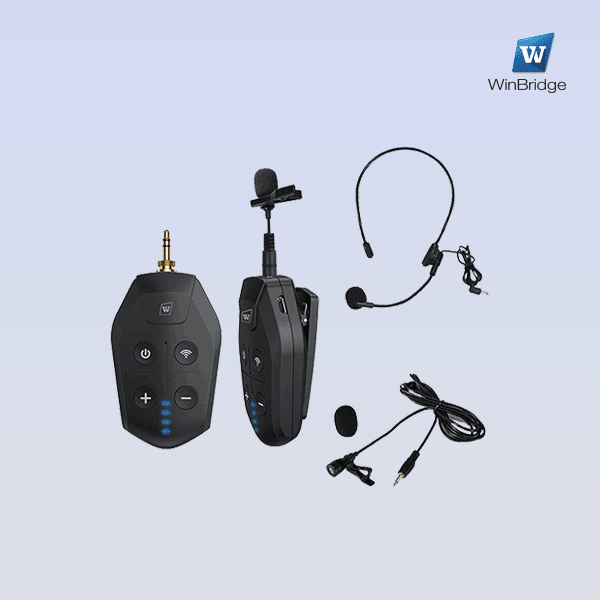WinBridge U7 UHF Wireless Lavalier Microphone with Lapel Microphone, Headset Mic and Stand Mic - WinBridge