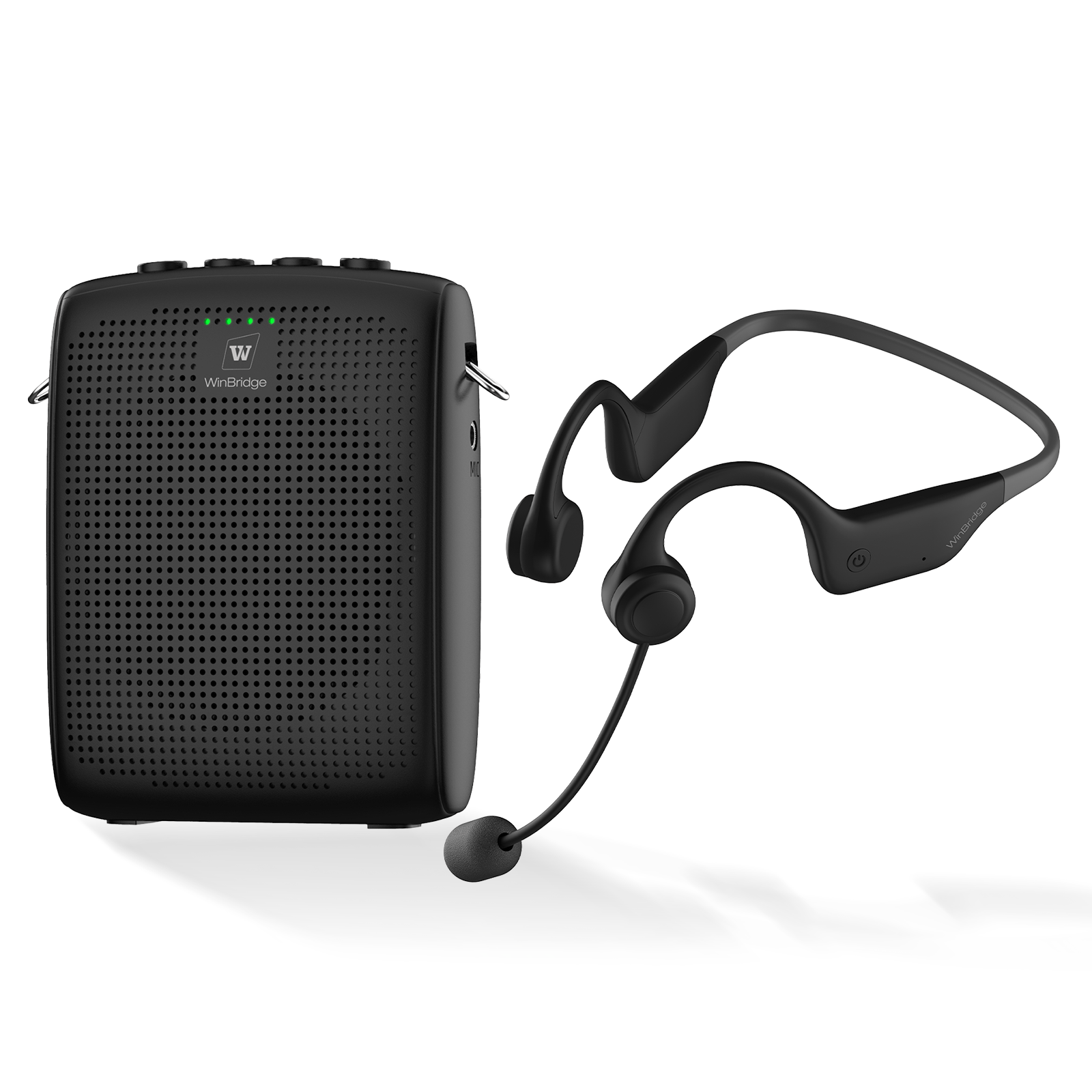WinBridge WB007 Voice Amplifier Wireless Microphone Earhook, Porable Speaker and Mic for Teachers, Mini PA System with Crystal - Clear Original Sound, Fitness Ear - Secured Microphone for Public Speaking - WinBridge